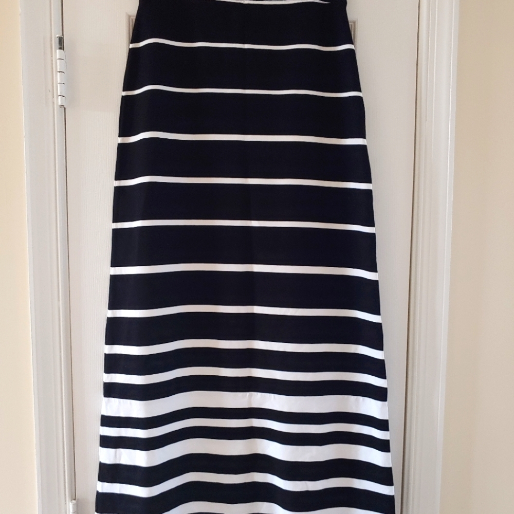 NWOT WHBM Black & White Maxi Skirt sz XS